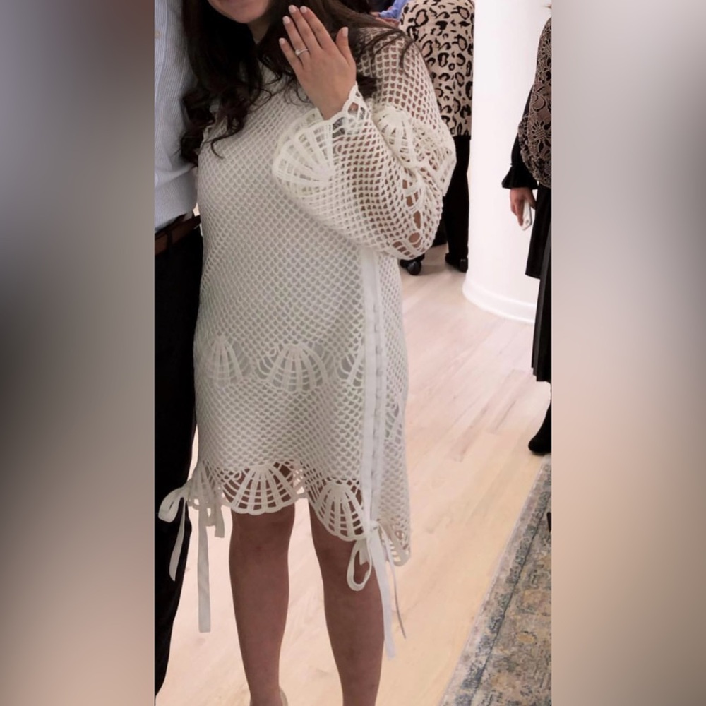 Self-Portrait White Knit Dress